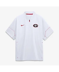 Nike Men's White Georgia Bulldogs 2026 Sideline Short Sleeve Quarter-Zip Coach Jacket