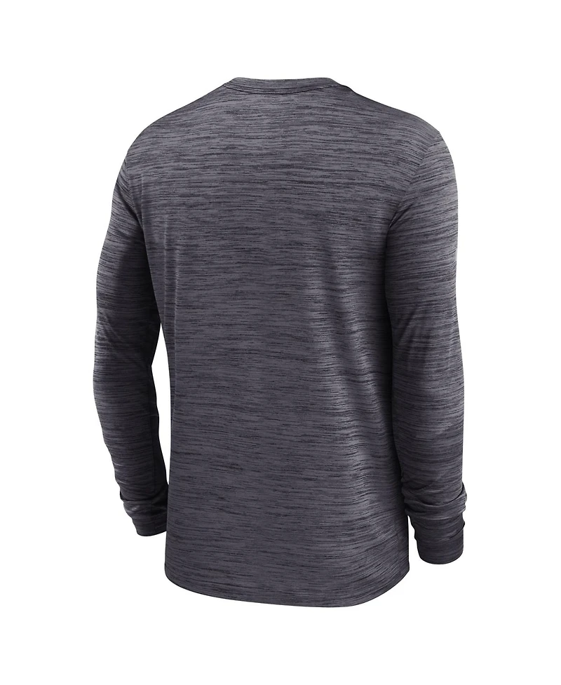 Nike Men's Black Ohio State Buckeyes Sideline Velocity Dri-fit Long Sleeve T-Shirt