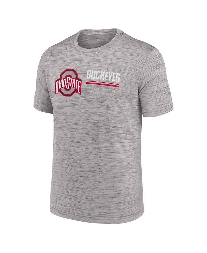 Nike Men's Gray Ohio State Buckeyes Sideline Velocity Dri-fit T-Shirt
