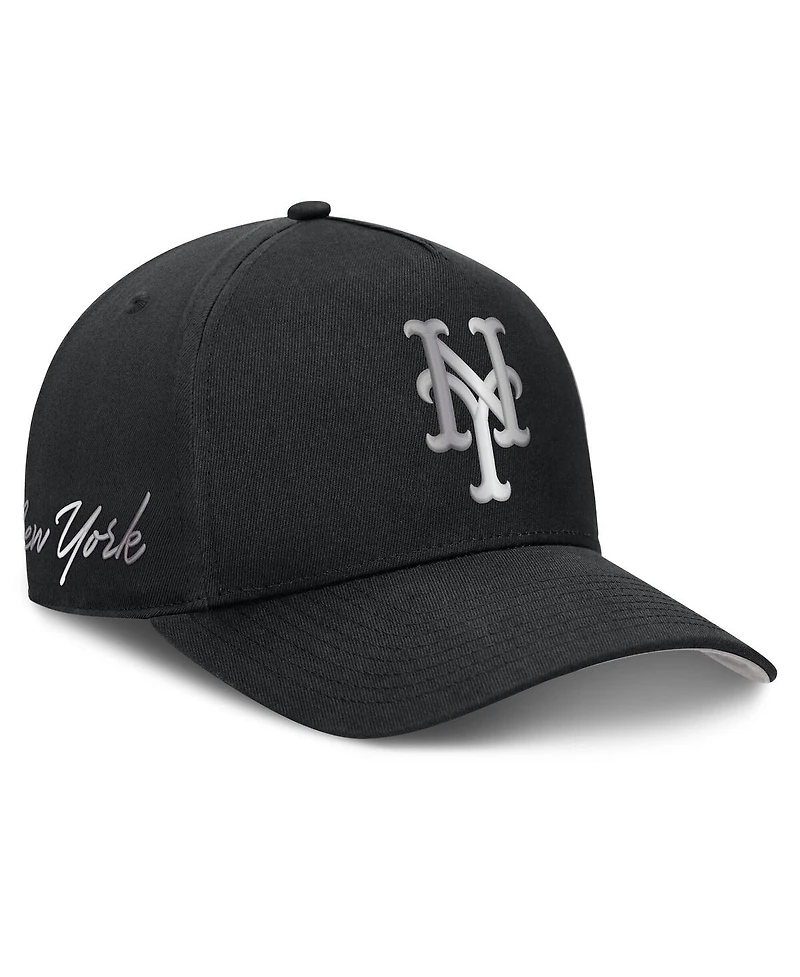 Nike Men's Black New York Mets Rise Dri-fit A-Frame Adjustable Hat
