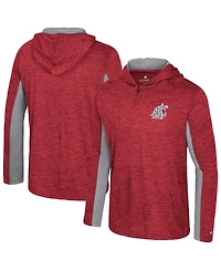 Colosseum Men's Crimson Washington State Cougars Always Sunny Quarter-Zip Hoodie