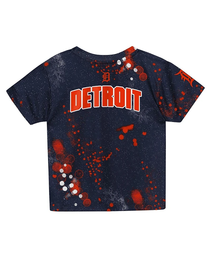 Outerstuff Preschool 2-Piece Navy Detroit Tigers Pinch Hitter Infielder T-Shirt and Shorts Set