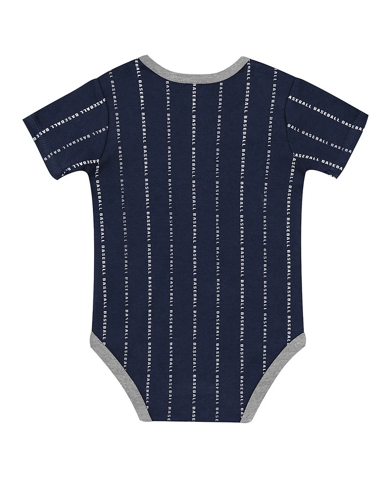 Outerstuff Baby Boys and Girls 2-Piece White/Navy New York Yankees Lead Run Diaper Cover Bodysuit Shorts Set