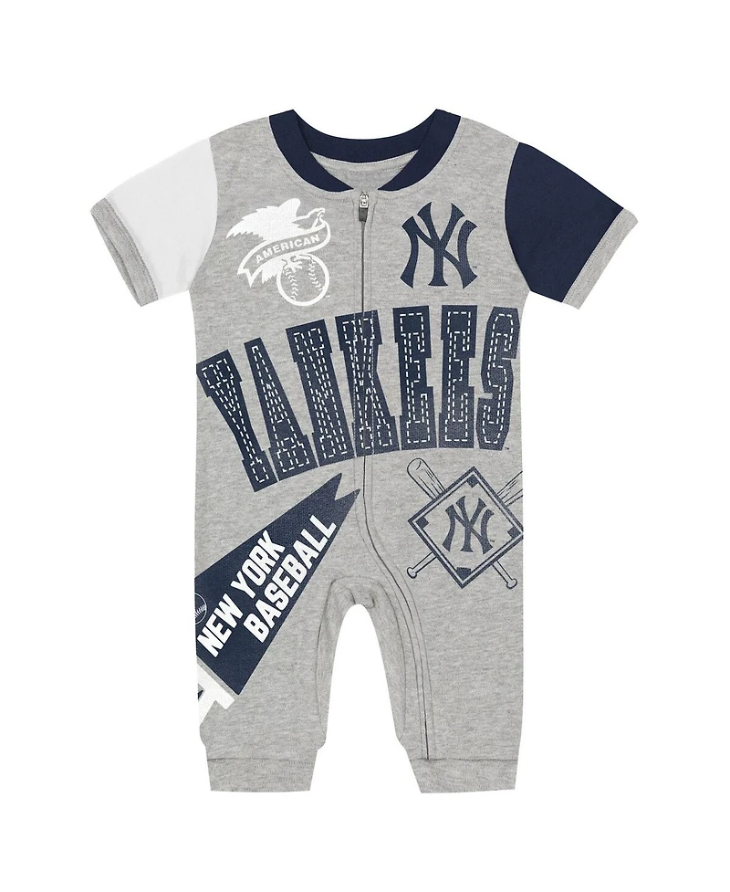 Outerstuff Baby Boys and Girls Gray New York Yankees Hitter Up Full-Zip Jumper