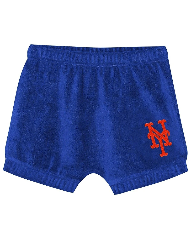 Outerstuff Girls Toddler 2-Piece Royal New York Mets Hop Base Fashion T-Shirt and Shorts Set