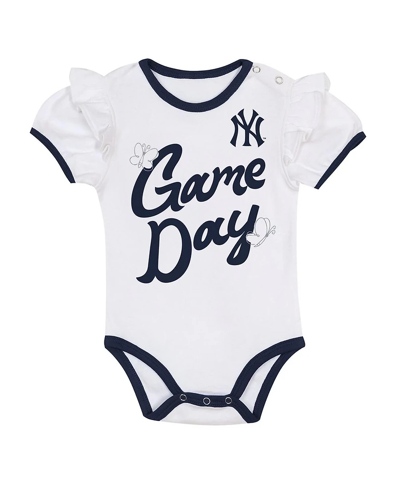 Outerstuff Baby Girls 3-Piece New York Yankees Bodysuit, Headband and Skirt Set