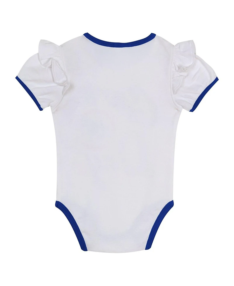 Outerstuff Baby Boys and Girls 3-Piece White/Blue Los Angeles Dodgers Bodysuit, Headband and Skirt Set