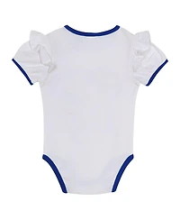 Outerstuff Baby Boys and Girls 3-Piece White/Blue Los Angeles Dodgers Bodysuit, Headband and Skirt Set