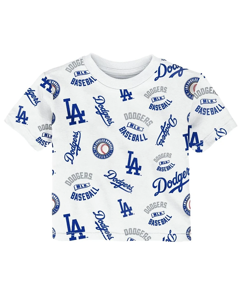 Outerstuff Toddler White Los Angeles Dodgers Run Down T-Shirt