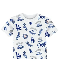 Outerstuff Toddler White Los Angeles Dodgers Run Down T-Shirt