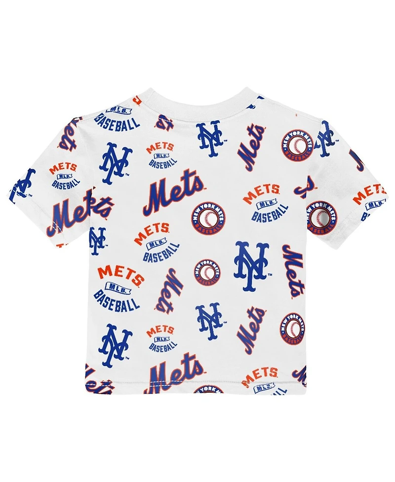 Outerstuff Toddler White New York Mets Run Down T-Shirt