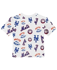 Outerstuff Toddler White New York Mets Run Down T-Shirt