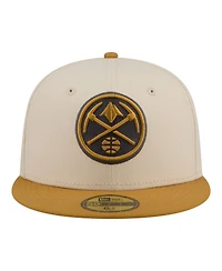 New Era Men's Cream/Tan Denver Nuggets Two-Tone Color Pack 59FIFTY Fitted Hat