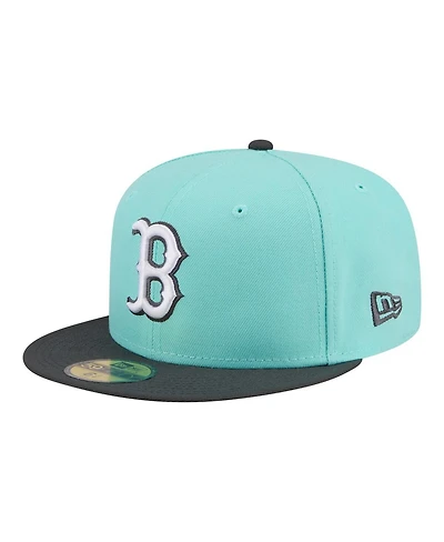 New Era Men's Turquoise/Charcoal Boston Red Sox Two-Tone Color Pack 59FIFTY Fitted Hat