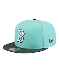 New Era Men's Turquoise/Charcoal Boston Red Sox Two-Tone Color Pack 59FIFTY Fitted Hat