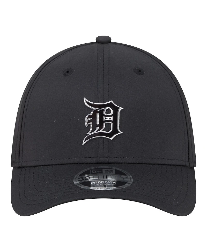New Era Men's Black Detroit Tigers Metallic 39THIRTY M-Crown Flex Hat