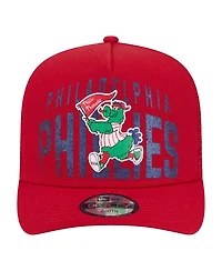New Era Big Boys and Girls Red Philadelphia Phillies Logo Fade A-Frame 9FIFTY Snapback Hat