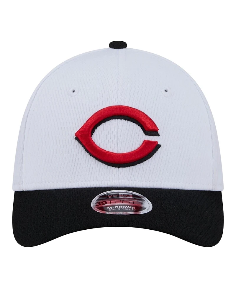 New Era Toddler White Cincinnati Reds Baseball 39THIRTY M-Crown Adjustable Hat