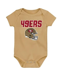 Outerstuff Baby Boys and Girls 3-Pack San Francisco 49ers Littlest Player Bodysuit Set