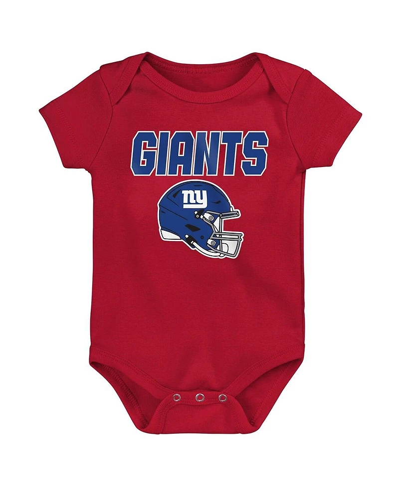 Outerstuff Baby Boys and Girls 3-Pack New York Giants Littlest Player Bodysuit Set