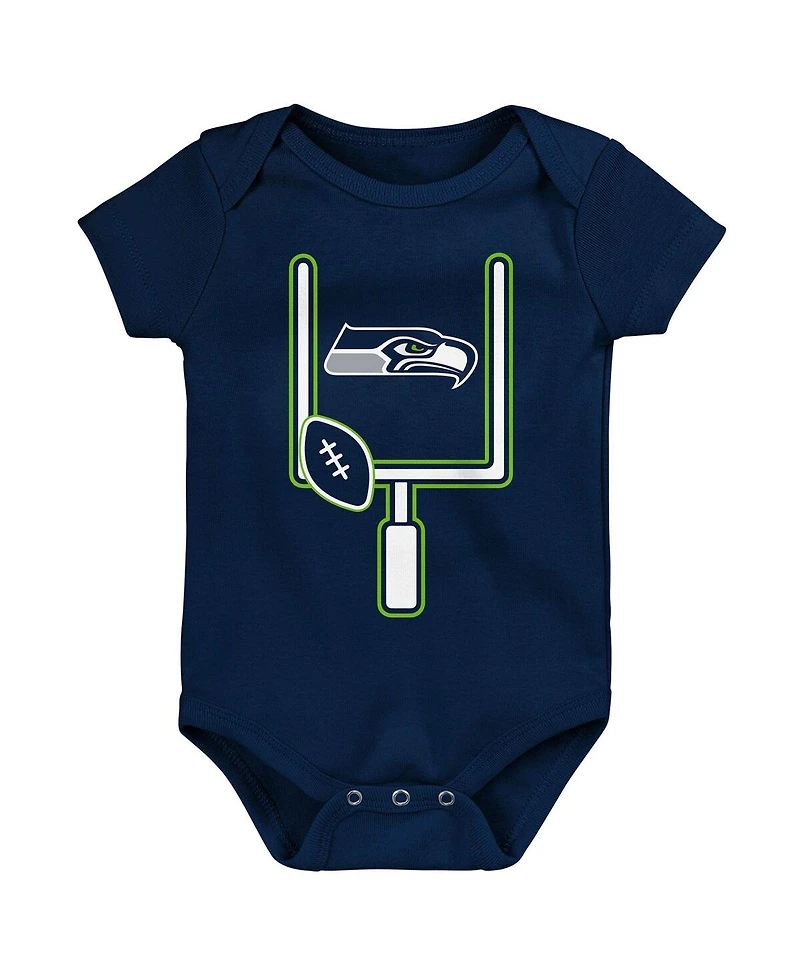 Outerstuff Baby Boys and Girls 3-Pack Seattle Seahawks Littlest Player Bodysuit Set