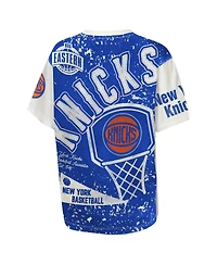 Outerstuff Big Boys and Girls Cream New York Knicks Top Player All-Over-Print T-Shirt
