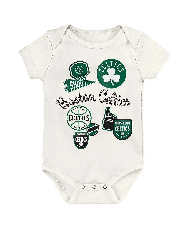 Outerstuff Baby Boys and Girls 3-Pack Boston Celtics Littlest Player Bodysuit Set