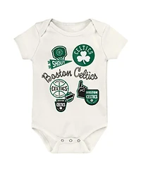 Outerstuff Baby Boys and Girls 3-Pack Boston Celtics Littlest Player Bodysuit Set