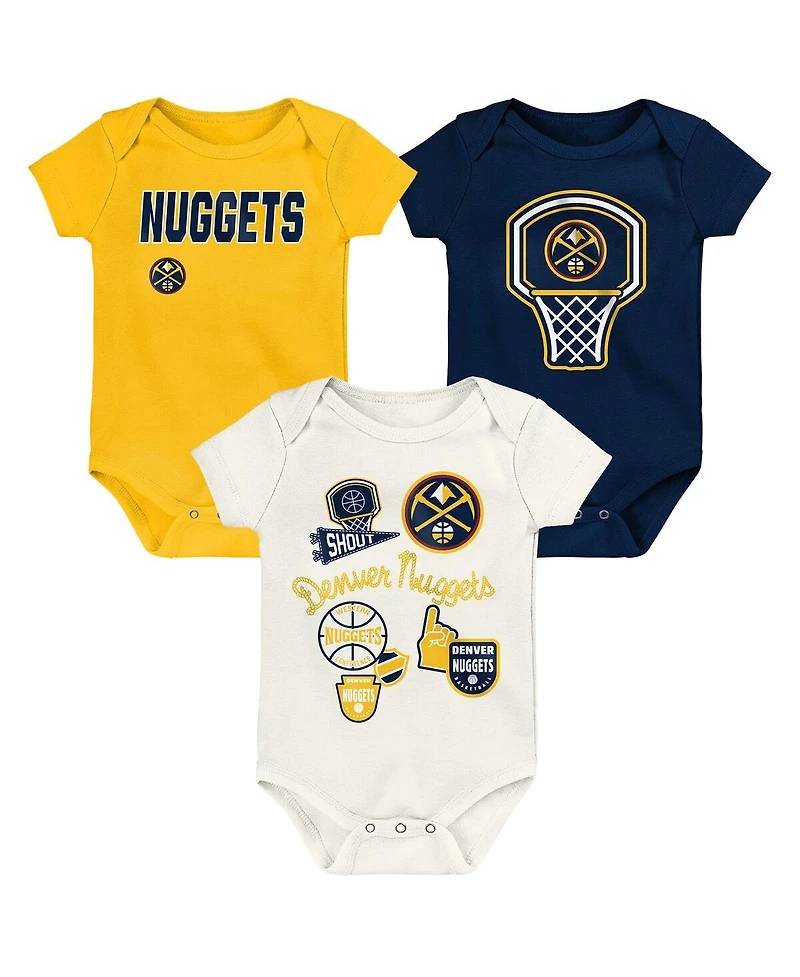 Outerstuff Baby Boys and Girls 3-Pack Denver Nuggets Littlest Player Bodysuit Set