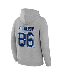 Fanatics Men's Nikita Kucherov Steel Tampa Bay Lightning Authentic Stack Name and Number Hoodie