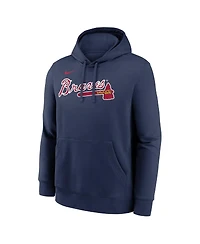 Nike Men's Navy Atlanta Braves Dri-Fit Club Hoodie