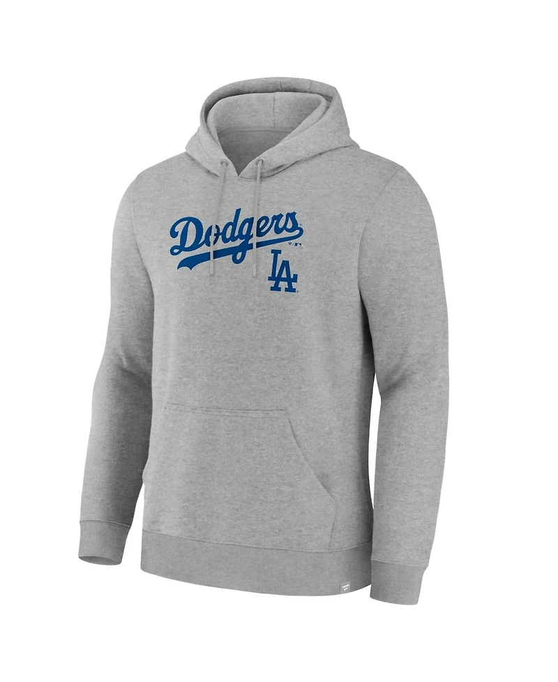 Fanatics Men's Heather Gray Los Angeles Dodgers Lock-Up Legacy Hoodie