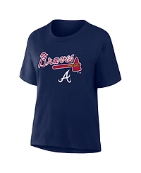 Fanatics Women's Navy Atlanta Braves Lockup Legacy T-Shirt