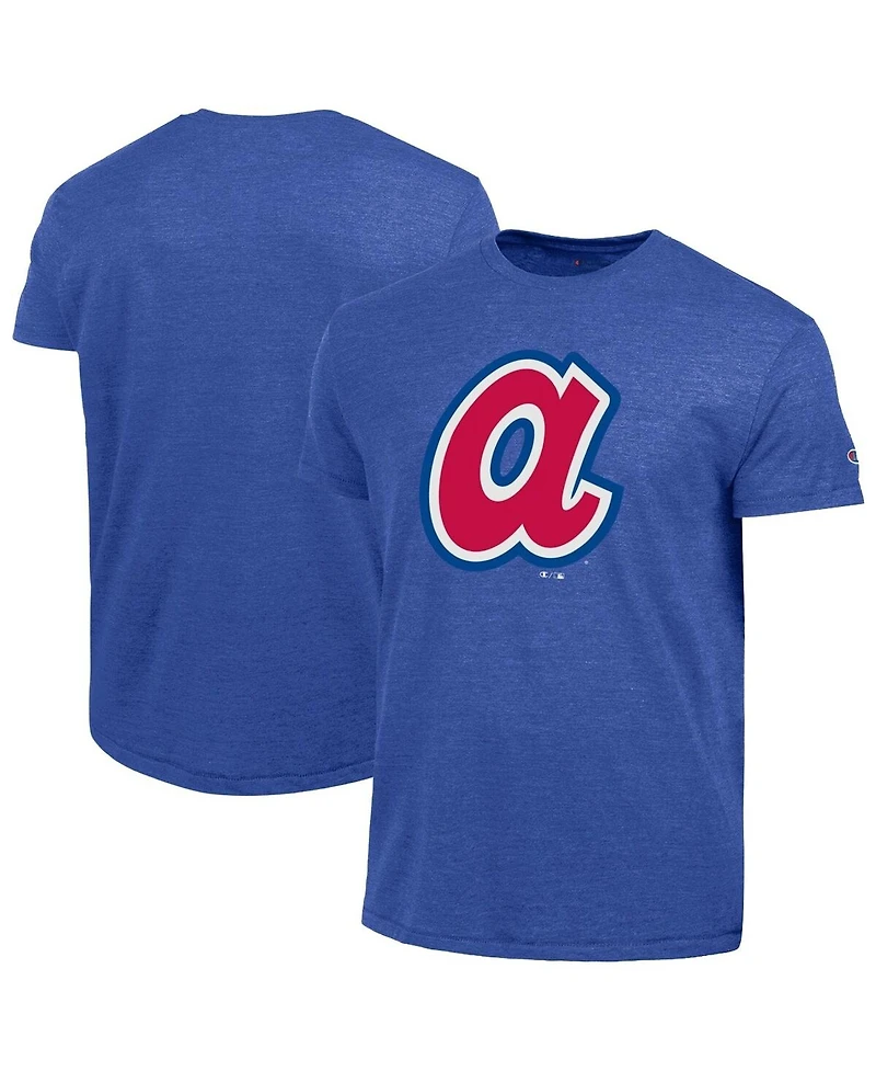 Champion Men's Royal Atlanta Braves Cooperstown Logo Tri-Blend T-Shirt