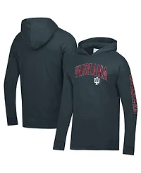 Comfortwash Men's Charcoal Indiana Hoosiers Long Sleeve Hooded T-Shirt