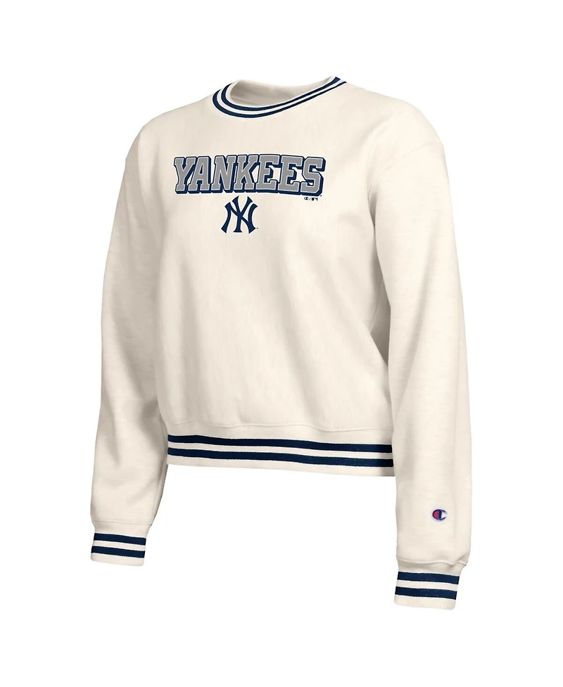 Champion Women's Cream New York Yankees Reverse Weave Sweatshirt