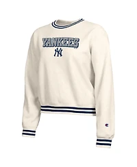 Champion Women's Cream New York Yankees Reverse Weave Sweatshirt