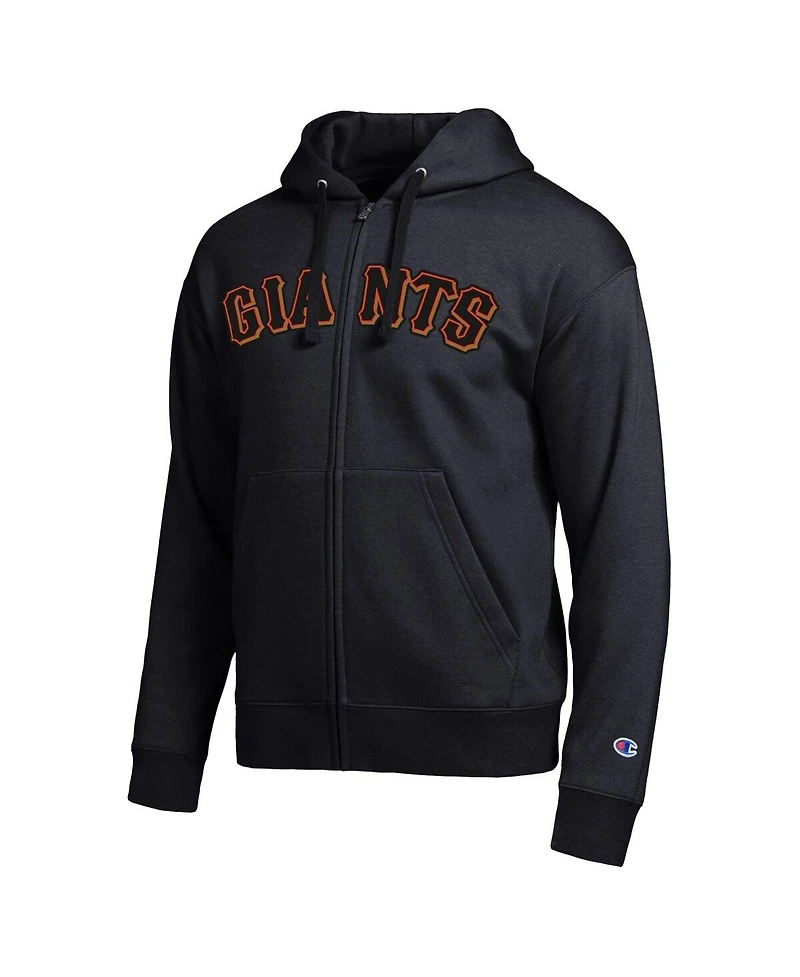 Champion Men's San Francisco Giants Black All-Star Wordmark Full-Zip Hoodie
