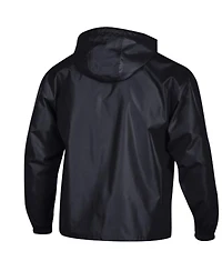 Champion Men's Black Carolina Panthers Packable Hooded Windbreaker Half-Zip Jacket