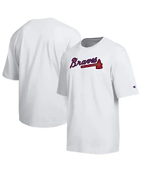 Champion Men's White Atlanta Braves All Star Arched Chenille Wordmark T-Shirt