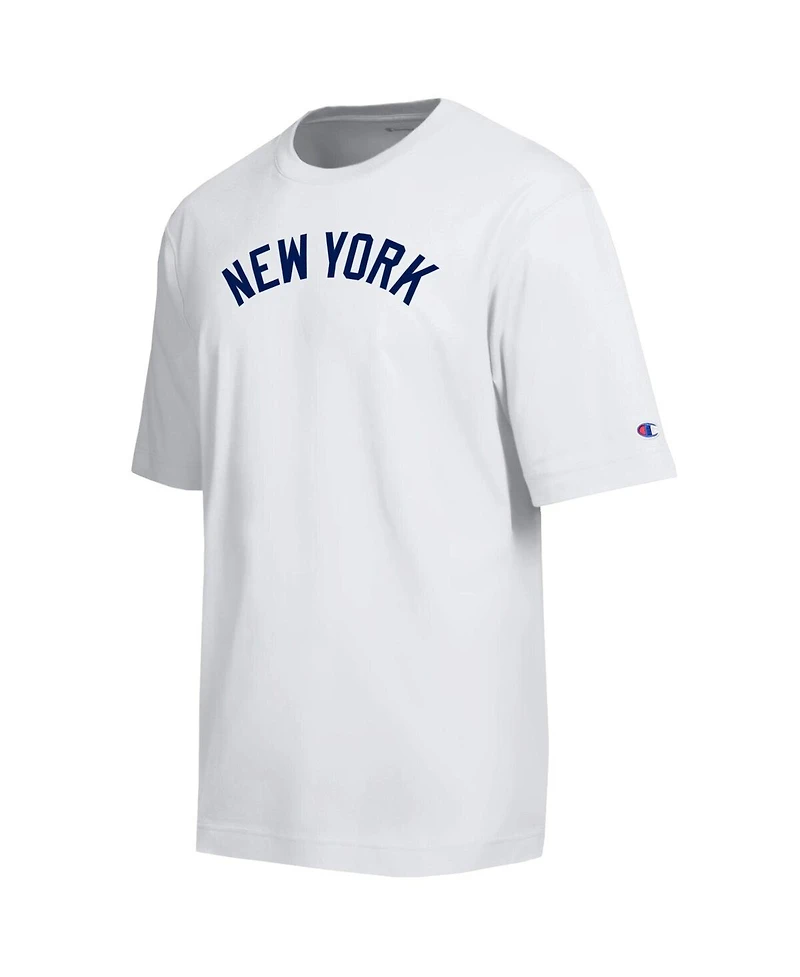 Champion Men's White New York Yankees All Star Arched Chenille Wordmark T-Shirt