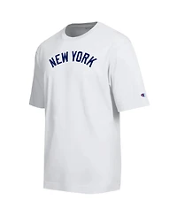 Champion Men's White New York Yankees All Star Arched Chenille Wordmark T-Shirt