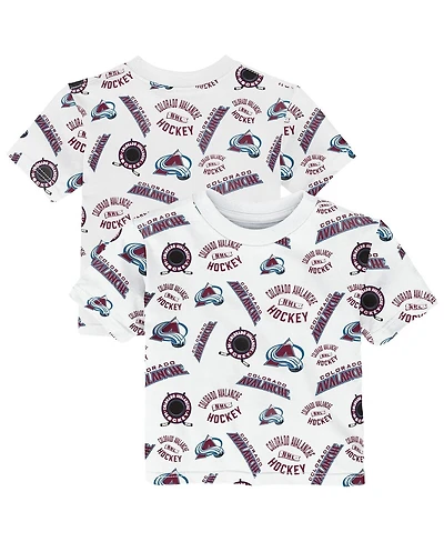 Outerstuff Toddler White Colorado Avalanche Run Down All-Over-Print T-Shirt