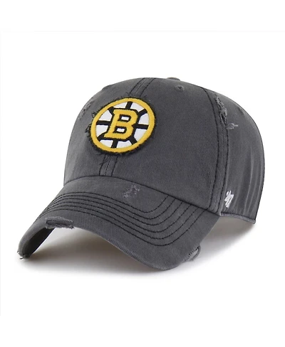 '47 Brand Men's Charcoal Boston Bruins Weathered Clean Up Adjustable Hat