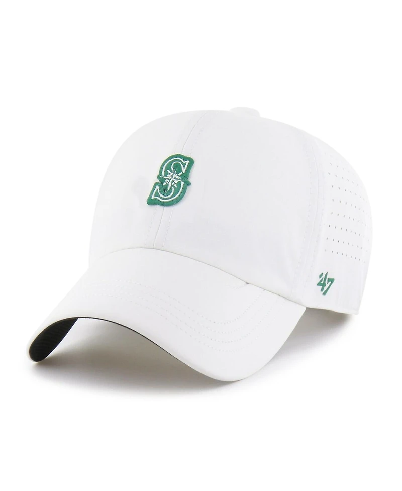 '47 Brand Men's White Seattle Mariners Elevated Greens Clean Up Adjustable Hat