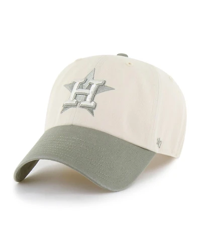 '47 Brand Men's Natural/Olive Houston Astros Two-Tone Fashion Clean Up Adjustable Hat