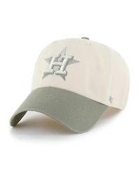 '47 Brand Men's Natural/Olive Houston Astros Two-Tone Fashion Clean Up Adjustable Hat