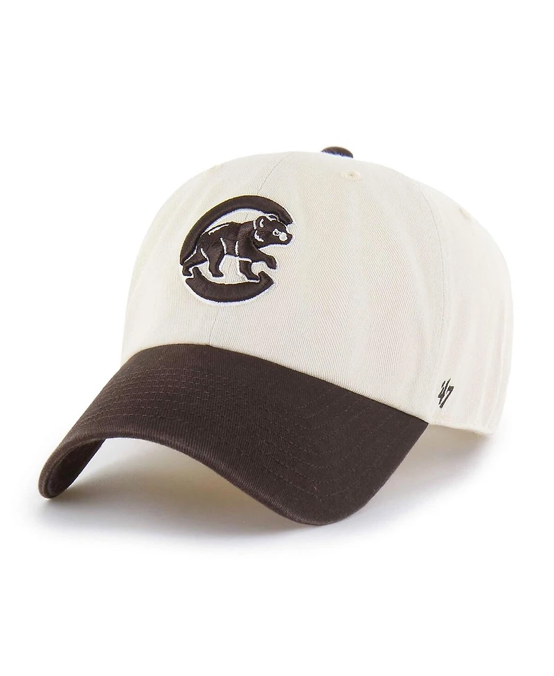 '47 Brand Men's Natural/Brown Chicago Cubs Two-Tone Fashion Clean Up Adjustable Hat