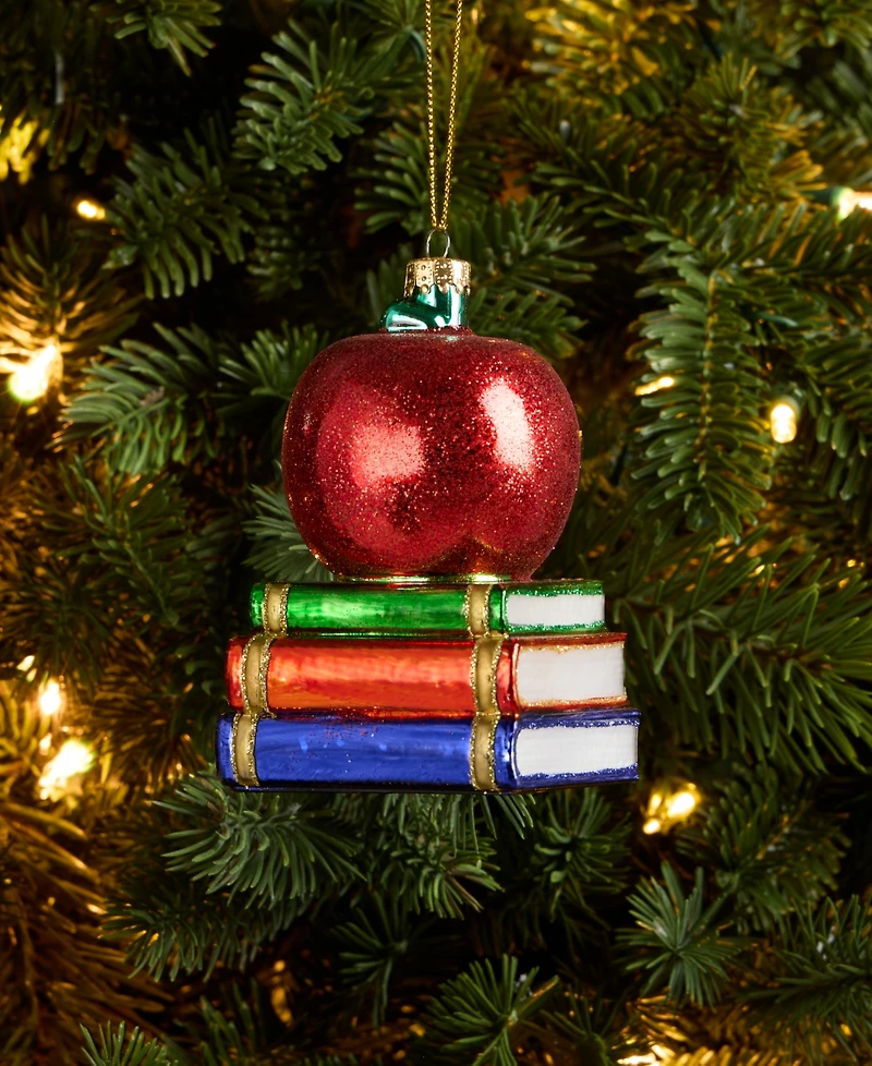Holiday Lane Eclectic Charms Book and Apple Ornament, Macy's Exclusive