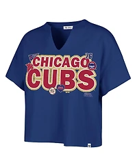 Stoney Clover Lane X '47 Brand Women's Royal Chicago Cubs Oversized Notch Neck T-Shirt